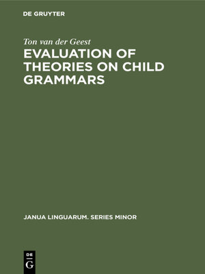 cover image of Evaluation of Theories on Child Grammars